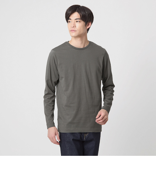 LONG FIBER COTTON クリア クルーネック 長袖 Tシャツ