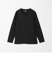 LONG FIBER COTTON クリア Vネック 長袖 Tシャツ