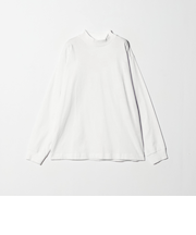 LONG FIBER COTTON クリア モックネック 長袖 Tシャツ