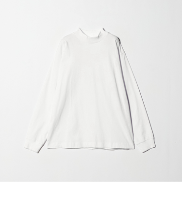 LONG FIBER COTTON クリア モックネック 長袖 Tシャツ