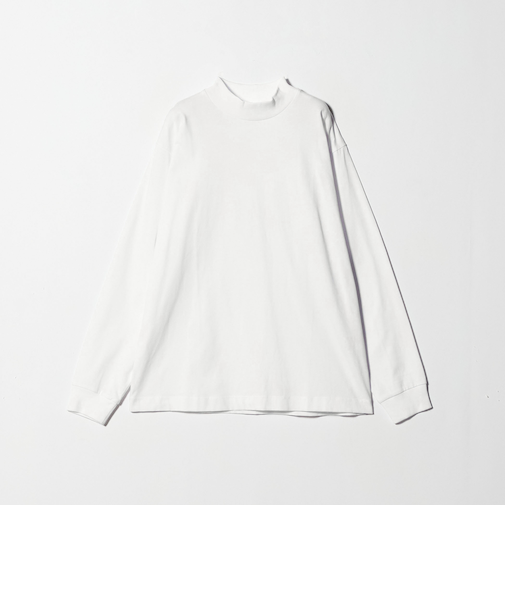 LONG FIBER COTTON クリア モックネック 長袖 Tシャツ