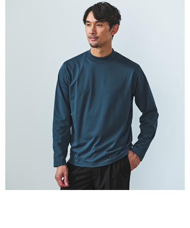 【WEB限定】JUST fit デイリーモック 長袖 Tシャツ -吸水速乾・抗菌-