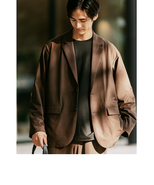 メンズのテーラードジャケット（ブラウン）の通販｜&mall（アンド