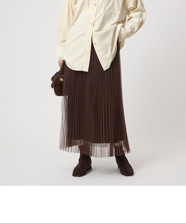 ［size SHORT/TALLあり］2WAY チュール プリーツ スカート