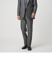 GUABELLO 組織無地 MF ノープリーツ スーツパンツ