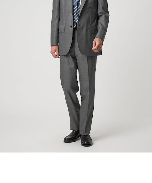 GUABELLO 組織無地 MF ノープリーツ スーツパンツ