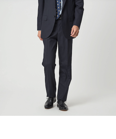 GUABELLO 組織無地 MF ノープリーツ スーツパンツ