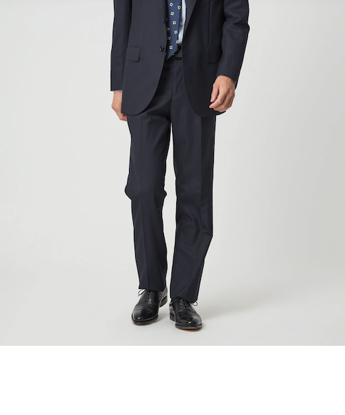 GUABELLO 組織無地 MF ノープリーツ スーツパンツ