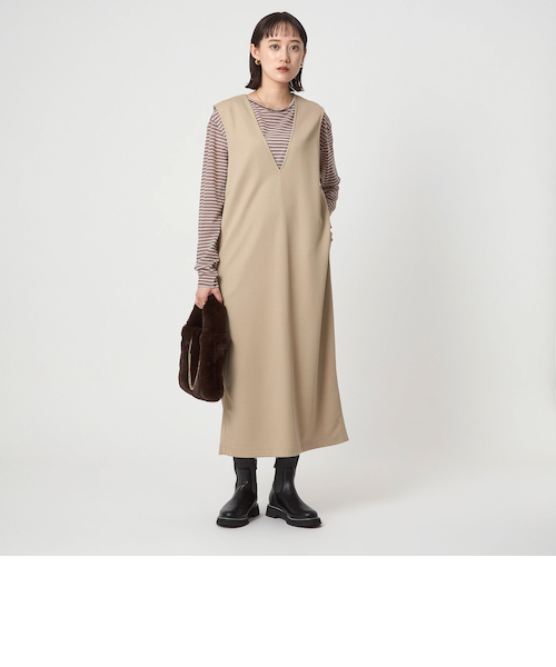 ディープ Vネック ジャンパースカート｜グリーンレーベル リラクシング