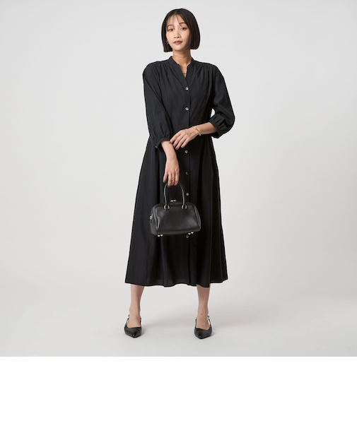 サイド切り替え 7分袖 ワンピース