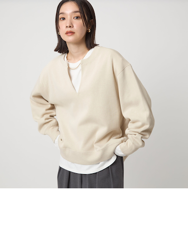【WEB限定】＜at ease＞ダブルフェイス プルオーバー カットソー