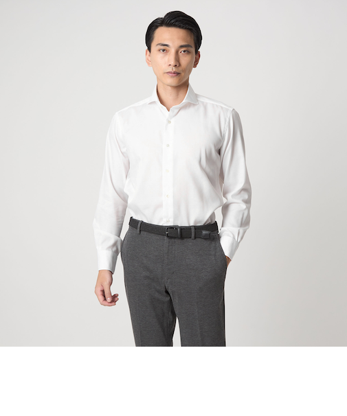 MADE BY HITOYOSHI カッタウェイカラー ドレスシャツ