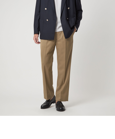 TW ギャバジン 1プリーツ ドレスチノ パンツ -ウォッシャブル-