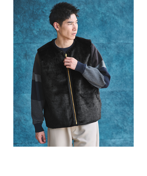 グリーンレーベル別注Barbourキルティング×フェイクファー リバーシブル グリーンレーベル別注Barbourキルティング×フェイクファー リバーシブル