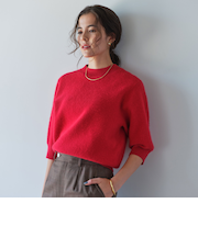 FOXブレンド ハーフスリーブ プルオーバー ニット