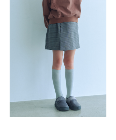 チェック スカパン（ブラック）/ キッズ  120cm-160cm