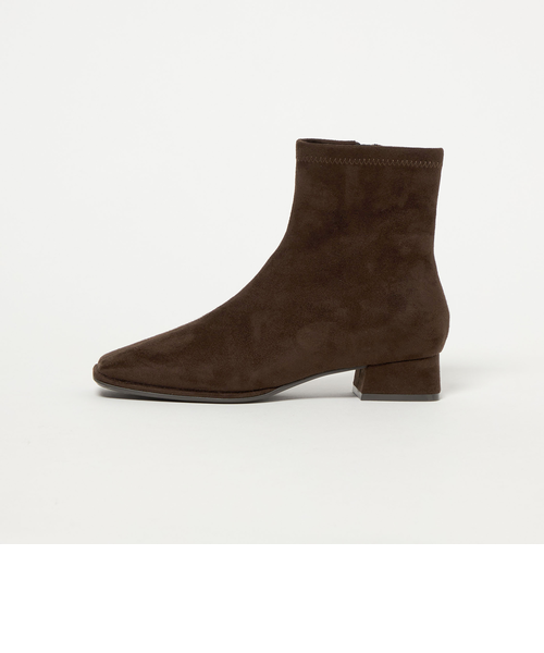 スクエアストレッチ ショートブーツ（3cmヒール）撥水 スクエアストレッチ ショートブーツ（3cmヒール）撥水｜グリーン