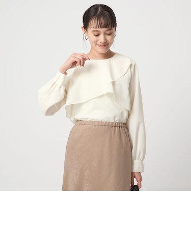 ケープ ロングスリーブ ブラウス