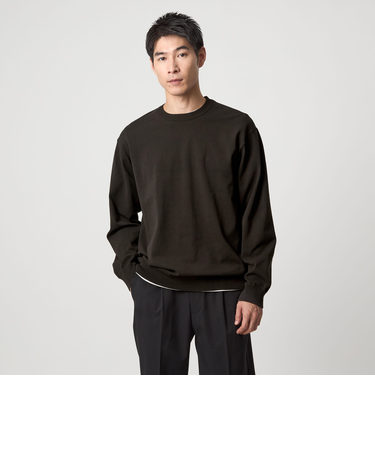 コットン ポリエステル クルーネック ニット