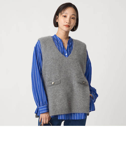 ヘアリー ニット ベスト｜グリーンレーベル リラクシングの通販