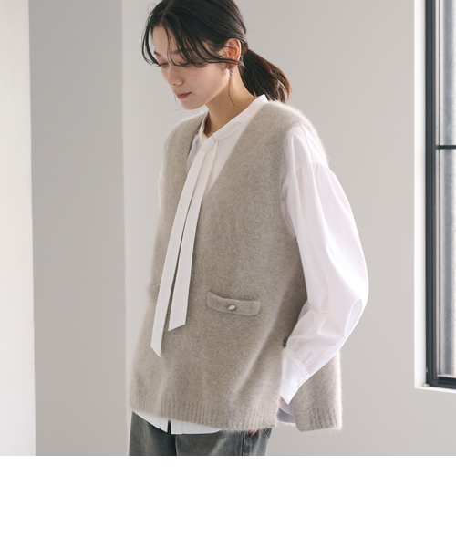 ヘアリー ニット ベスト ヘアリー ニット ベスト｜グリーンレーベル リラクシングの通販｜&mall