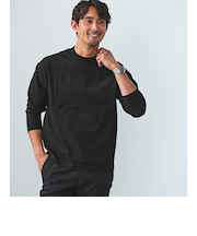 【WEB限定】JUST fit クリーン カノコ モックネック 長袖 Tシャツ -抗菌-
