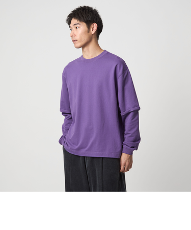 【WEB限定】<GLR or>フェイクレイヤード クルーネック Tシャツ カットソー