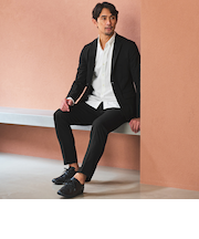 【WEB限定】JUST fit ウールライク ナロー セットアップ -ストレッチ-