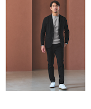 【WEB限定】JUST fit ウールライク ナロー セットアップ -ストレッチ-