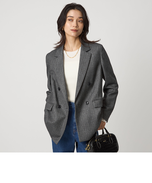 レッドレーベル★ダブルジップ 撥水 ストレッチ ジャケット グレー LLサイズ roj0998_13.jpg