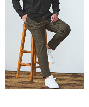 【WEB限定】JUST fit ウールライク 1プリーツ イージースラックス パンツ -ストレッチ-