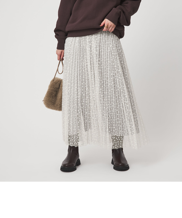 ［size SHORT/TALLあり］2WAY チュール プリント プリーツ スカート