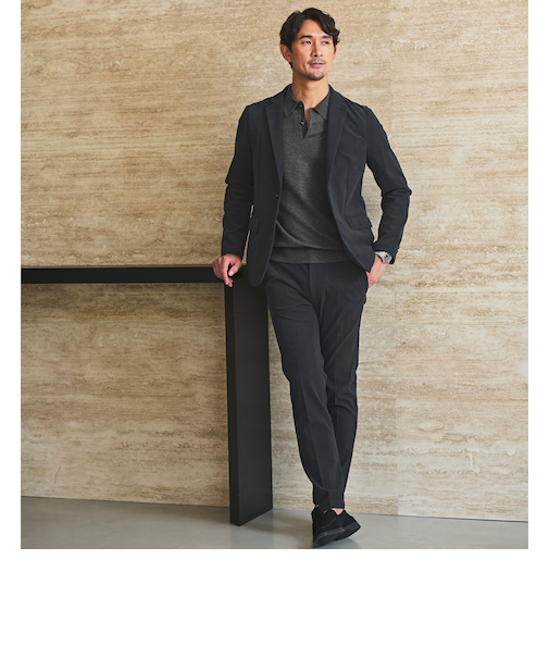 【WEB限定】JUST fit コーデュロイ ナロー セットアップ -ストレッチ-