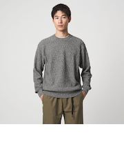 ジグザグ ミックス クルーネック ニット