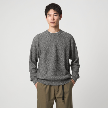 ジグザグ ミックス クルーネック ニット