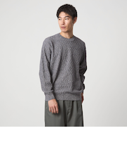 ジグザグ ミックス クルーネック ニット