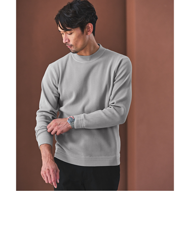 【WEB限定】JUST fit デイリー アゼ モックネック ニット