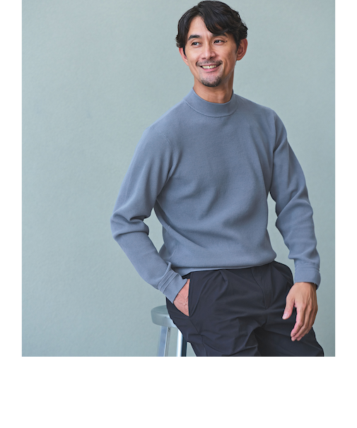 【WEB限定】JUST fit デイリー アゼ モックネック ニット