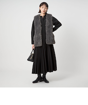 ［size SHORTあり］ワッシャー プリーツ ロングスリーブ ワンピース