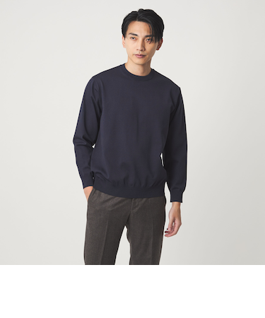 A+ MOULINE ポリエステル クルーネック ニット -ウォッシャブル-