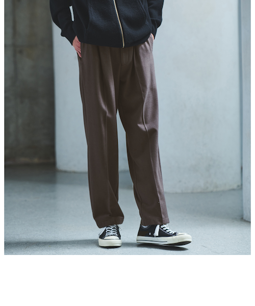 TRカルゼ 裏起毛 オルマイ ワイド パンツ TRカルゼ 裏起毛 オルマイ ワイド パンツ -2WAYストレッチ-｜グリーン