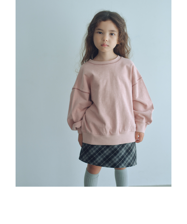 裏毛 配色ステッチ プルオーバー / キッズ  100cm-160cm