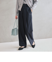 ［size SHORT/TALLあり］キチントボトムス サキソニー ワイド パンツ