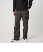 <PCN>1プリーツ ワイド スラックス パンツ