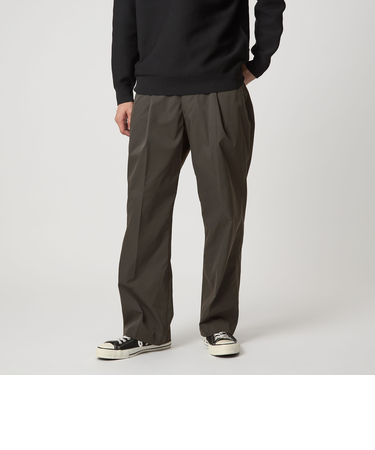 <PCN>1プリーツ ワイド スラックス パンツ