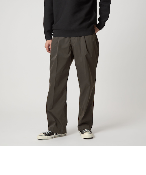 <PCN>1プリーツ ワイド スラックス パンツ