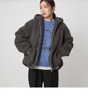 【WEB限定】＜at ease＞フェイクシープファー フード ブルゾン
