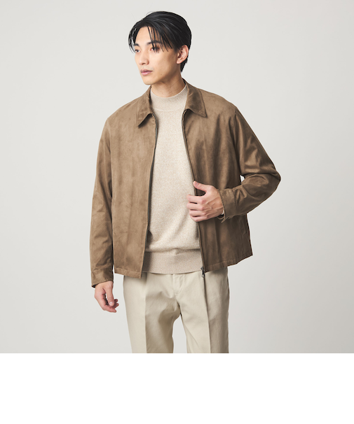 DC ポリエステル スエードライク ブルゾン