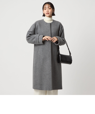 ［size SHORTあり］SENTDALE WOOL セントデールウール ノーカラー コート