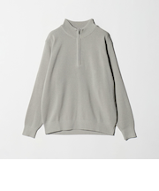 ＜gim＞25F H/MLN ハーフジップ プルオーバー ニット -ウォッシャブル-